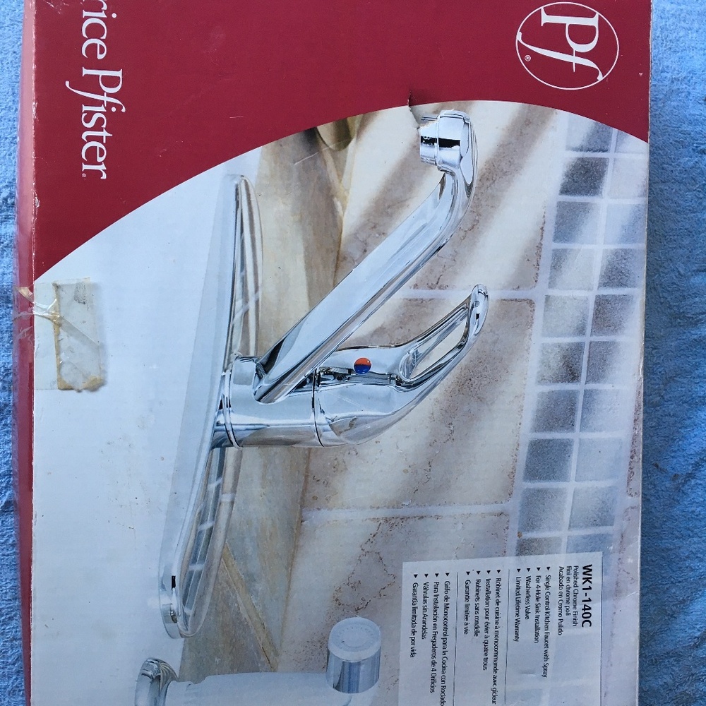 Price Pfister WK1-140C Polished Chrome Finish single control Faucet with sprayer
